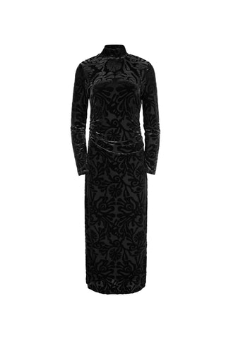 ceremony mockneck rouched dress