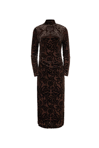 ceremony mockneck rouched dress