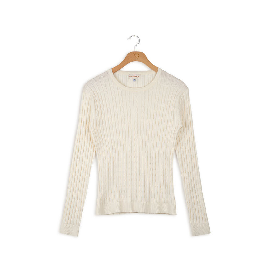 Cinnamon ribbed crew