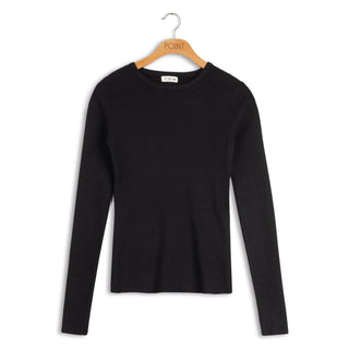 point rib knit crew