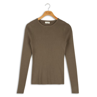 point rib knit crew