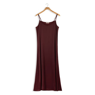 point satin slip dress