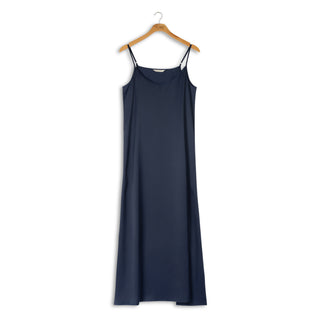 point satin slip dress