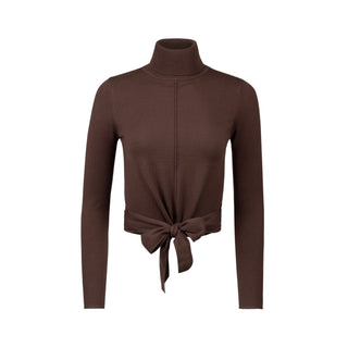 Point knit wrap turtleneck