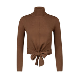 Point knit wrap turtleneck