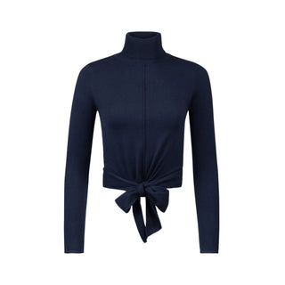 Point knit wrap turtleneck