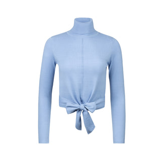 Point knit wrap turtleneck