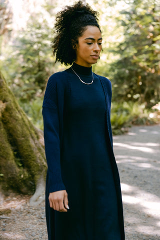 point a-line mock neck maxi