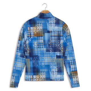 Point Printed Crop Mock Neck