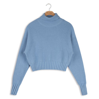point crop turtleneck pullover