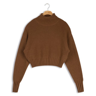 point crop turtleneck pullover