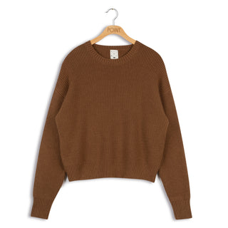 Point chunky crew sweater