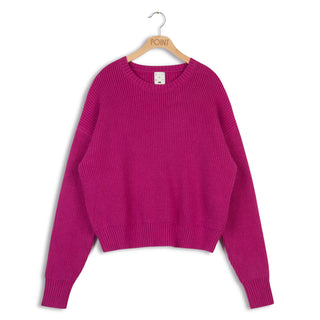 Point chunky crew sweater