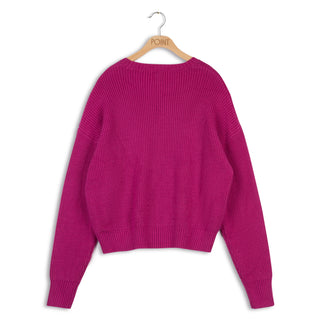 Point chunky crew sweater
