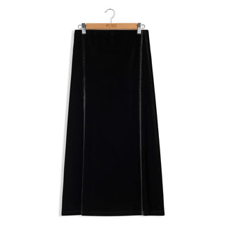 point velvet maxi skirt