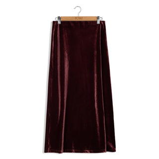 point velvet maxi skirt