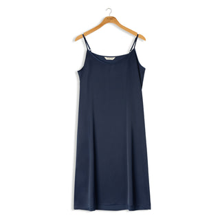 point v-neck slip dress