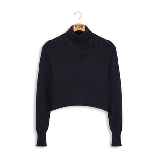 point crop turtleneck pullover