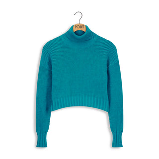 point crop turtleneck pullover