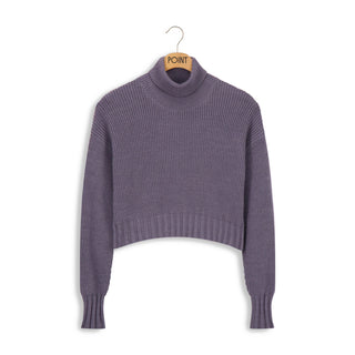 point crop turtleneck pullover