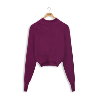 point crop turtleneck pullover