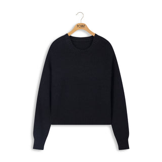 point chunky crew sweater