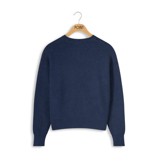 point chunky crew sweater