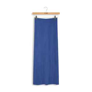 point suede straight skirt