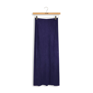 point suede straight skirt