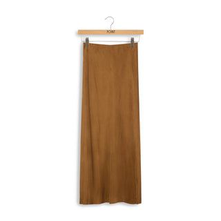 point suede straight skirt