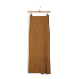 point suede straight skirt