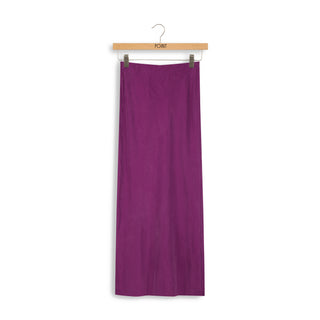 point suede straight skirt