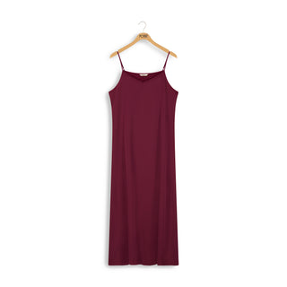 point aline satin slip dress