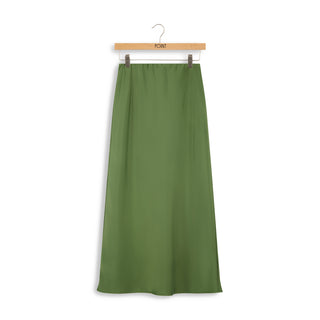 point satin slip skirt