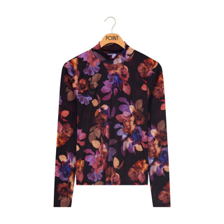 point printed mockneck