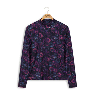 point printed mockneck