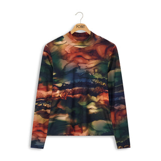 point printed mockneck