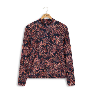 point printed mockneck