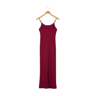 point suede straight slip dress