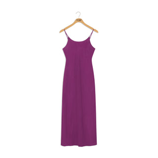 point suede straight slip dress