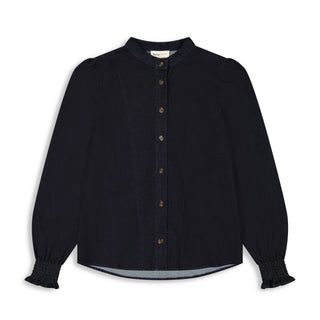 hd denim shirt w/ smocking