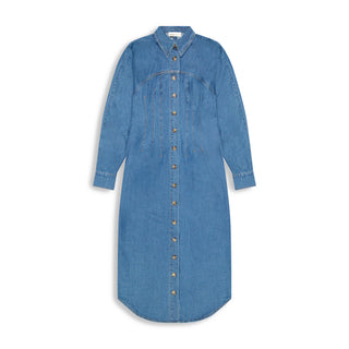 hd waist detail denim shirtdress