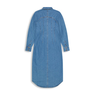 hd waist detail denim shirtdress