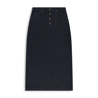 HD Exposed Button Denim Skirt