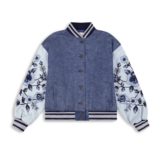 hd embroidered sleeve bomber jacket