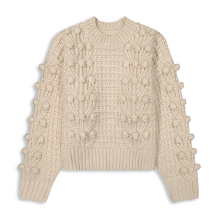 km mixed cable crewneck