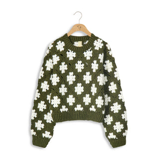 km crochet flower sweater