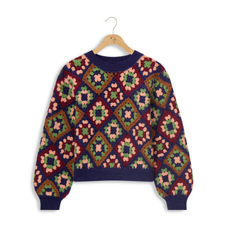 km crochet flower sweater