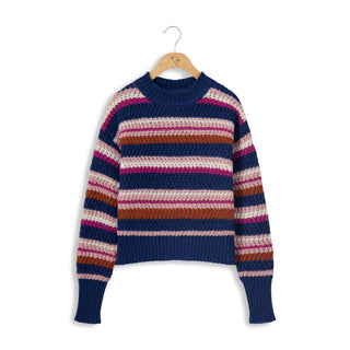 km striped stitch sweater