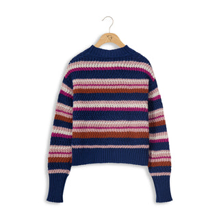 km striped stitch sweater